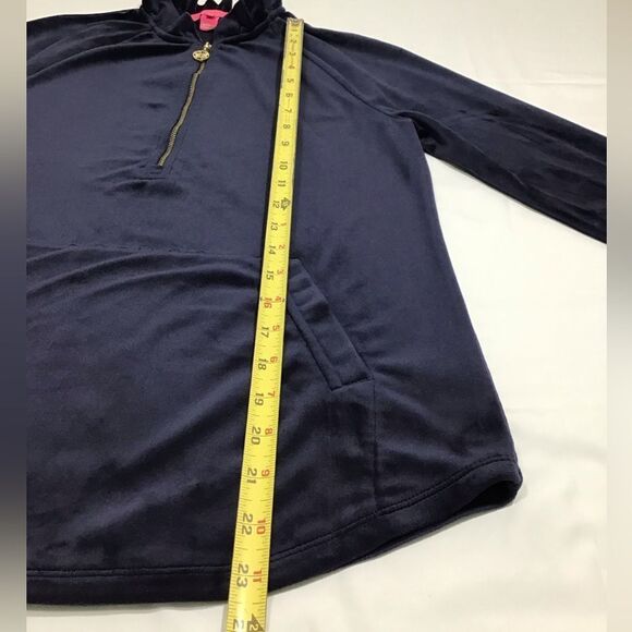 Lily Pulitzer Skipper Round Hem Ruffle Velour Popover Size Small - Picture 16 of 16